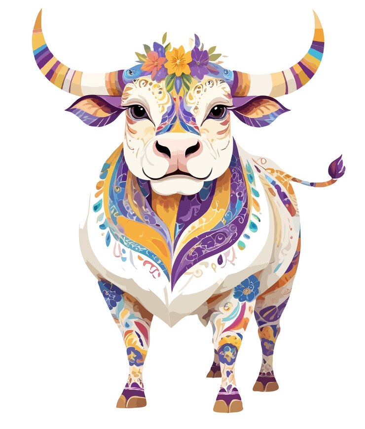 PSD buffle giocoso adorabile divertente animale colorato geometrico stile carino