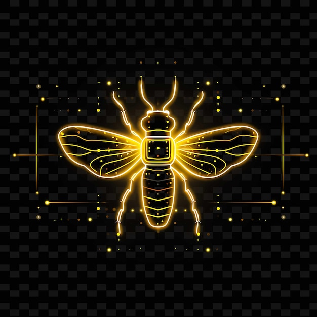 Bug Lightning Vibrant Yellow Flashing Neon Lines Grass Flash PNG Y2K Shapes Transparent Light Arts (Artes de luz transparente)