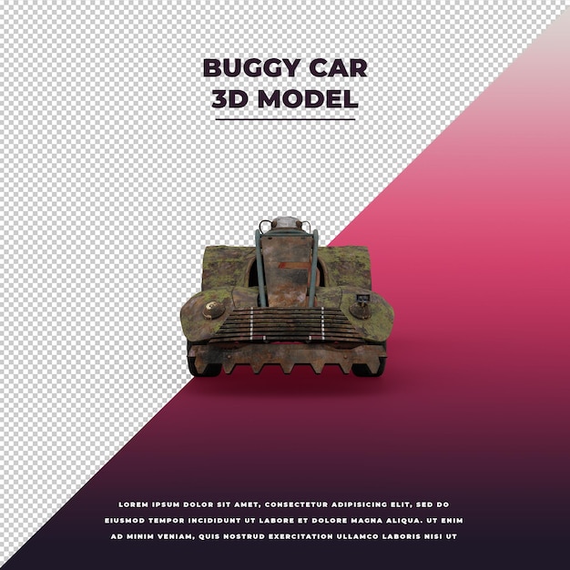 Buggy automobile 3d isolata