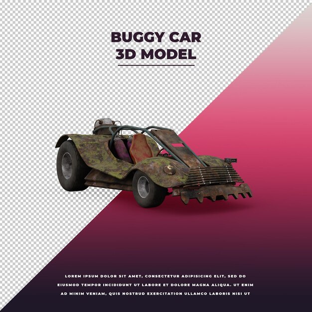 Buggy automobile 3d isolata