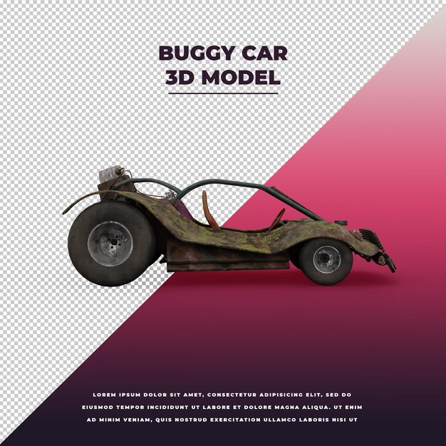 Buggy automobile 3d isolata