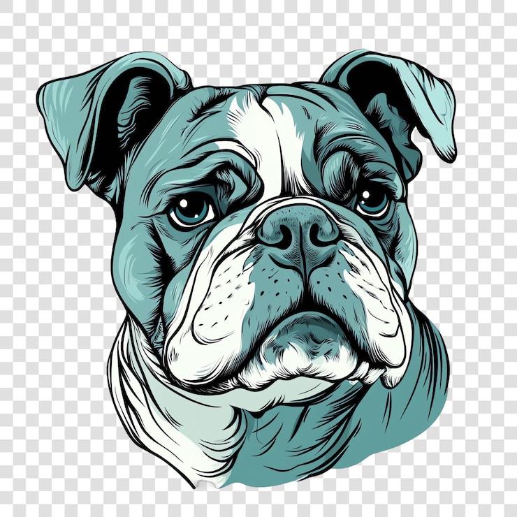 PSD bulldog isolado em um fundo transparente