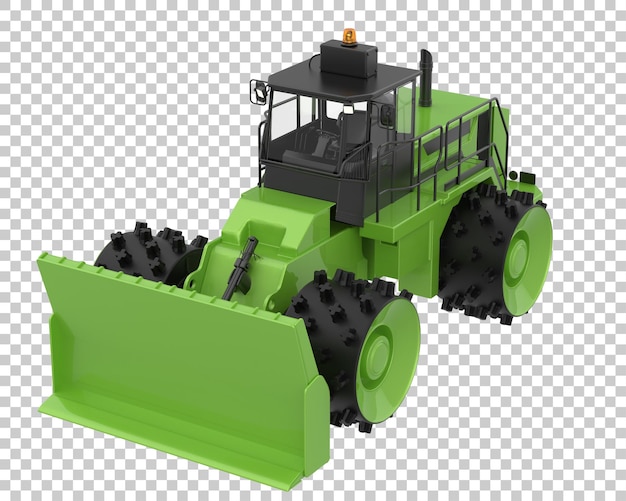 PSD bulldozer sur fond transparent illustration de rendu 3d