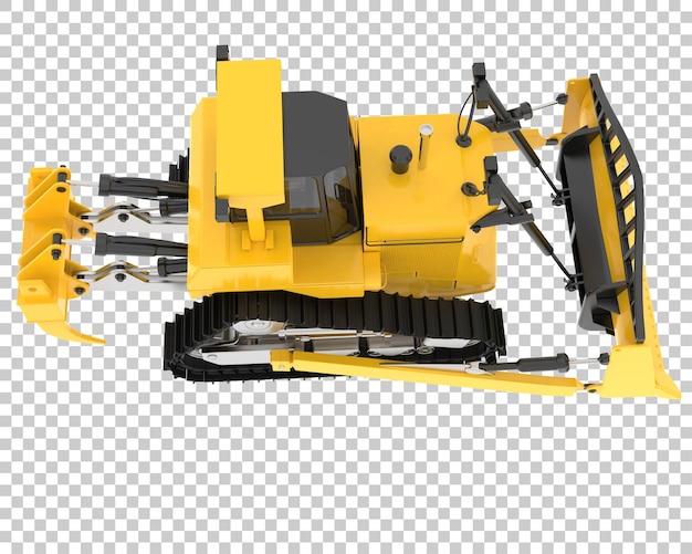 PSD bulldozer sur fond transparent illustration de rendu 3d