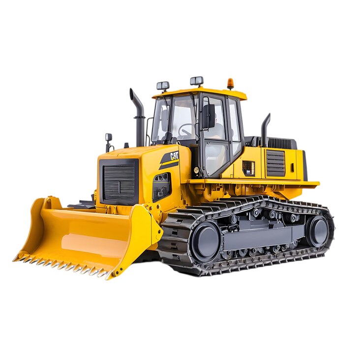 PSD bulldozer giallo con sistema di binari e lame anteriori attrezzature pesanti per la costruzione