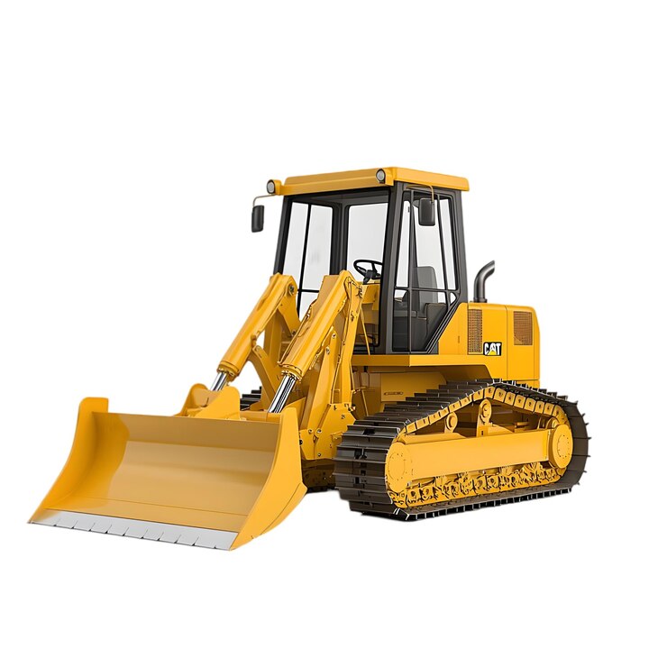 PSD bulldozer giallo per costruzioni, movimenti di terra e lavori industriali pesanti