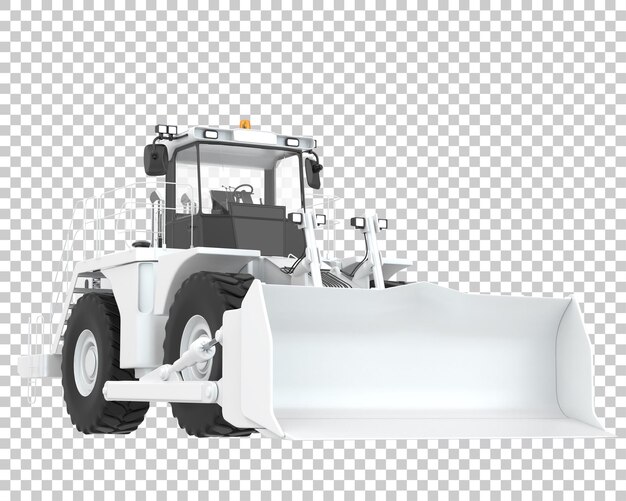 Bulldozer en la ilustración de renderizado 3d de fondo transparente