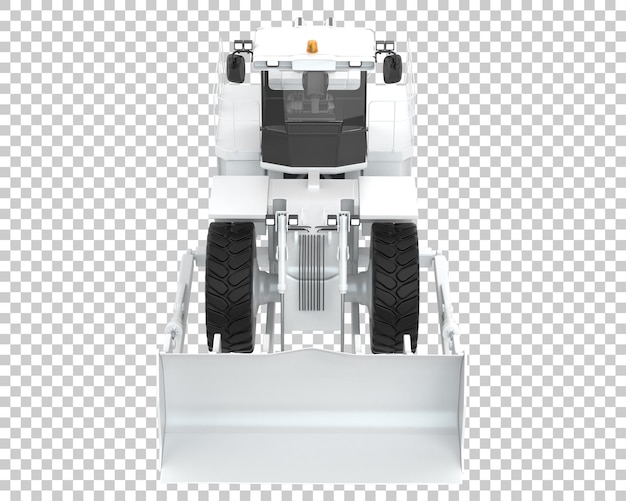 Bulldozer en la ilustración de renderizado 3d de fondo transparente