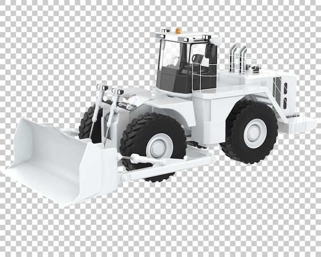 PSD bulldozer en la ilustración de renderizado 3d de fondo transparente