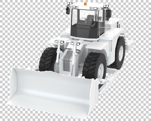 PSD bulldozer en la ilustración de renderizado 3d de fondo transparente