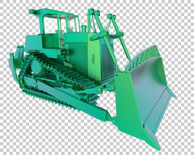 PSD bulldozer en la ilustración de renderizado 3d de fondo transparente