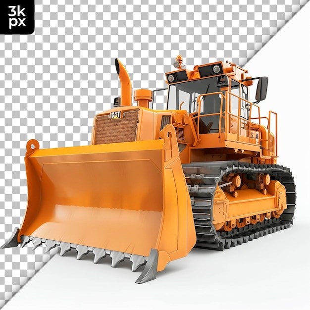 PSD bulldozer isolado em um fundo transparente