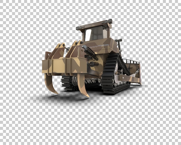 Bulldozer isolato sullo sfondo illustrazione di rendering 3D