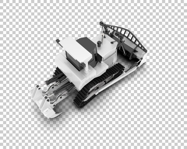 Bulldozer isolato sullo sfondo illustrazione di rendering 3D