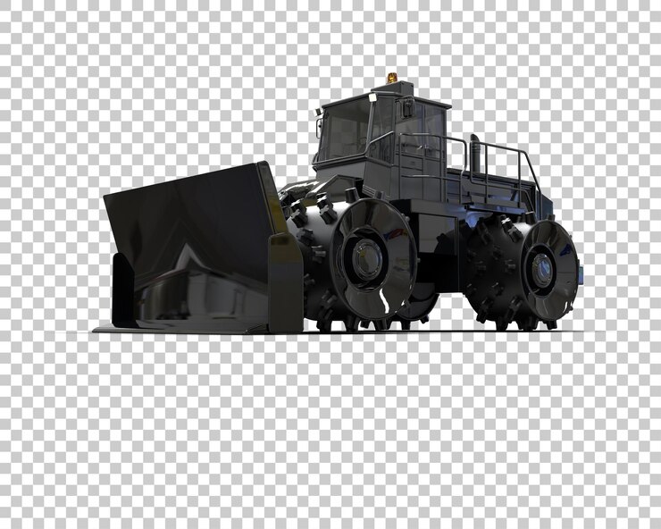 PSD bulldozer isolato sullo sfondo illustrazione di rendering 3d