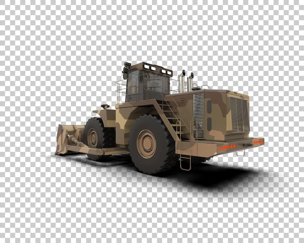 Bulldozer isolato sullo sfondo illustrazione di rendering 3D