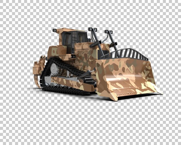 Bulldozer isolato sullo sfondo illustrazione di rendering 3D