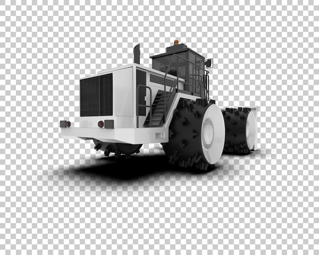 PSD bulldozer isolé sur le fond illustration de rendu 3d