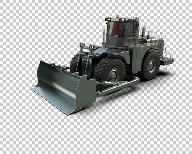 Bulldozer Isolé Sur Le Fond Illustration De Rendu 3d