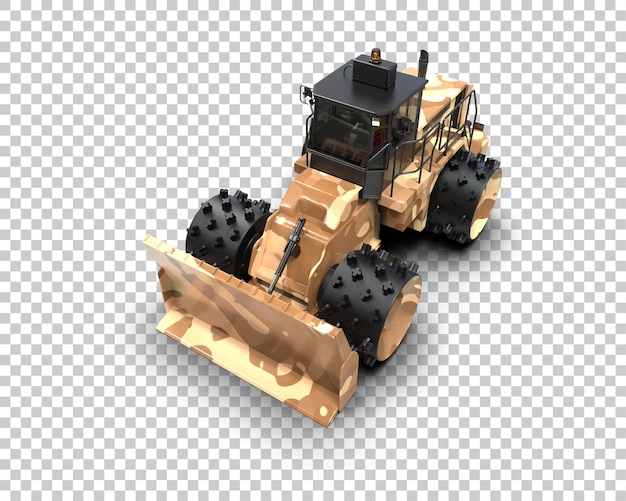 Bulldozer Isolé Sur Le Fond Illustration De Rendu 3d