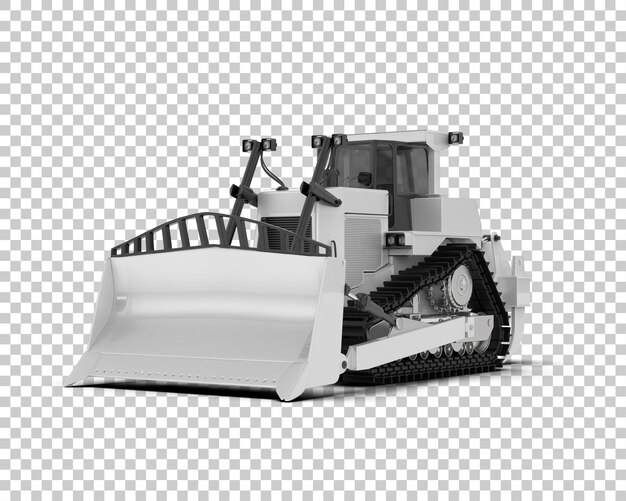 PSD bulldozer isolé sur le fond illustration de rendu 3d