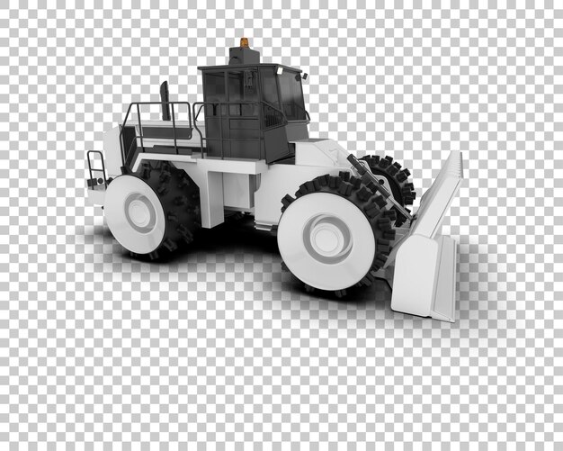 PSD bulldozer isoliert auf dem hintergrund 3d-rendering-illustration