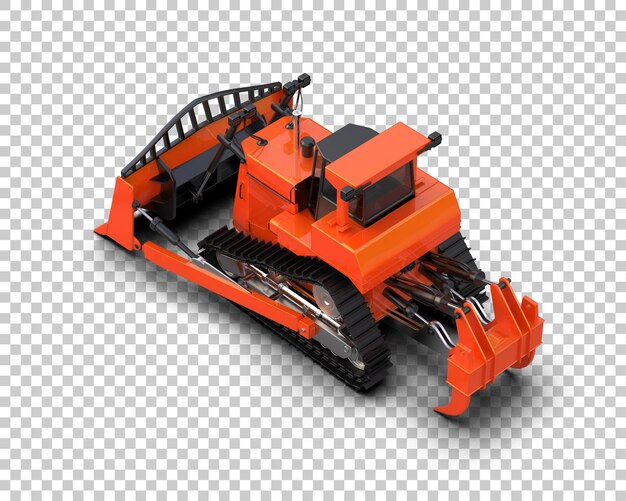Bulldozer isoliert auf dem Hintergrund 3D-Rendering-Illustration