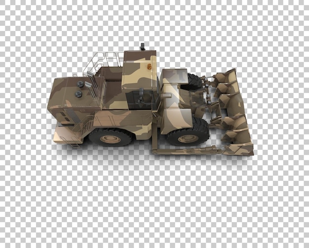 PSD bulldozer isoliert auf dem hintergrund 3d-rendering-illustration