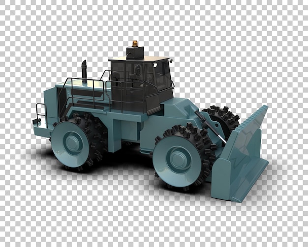 Bulldozer isoliert auf dem Hintergrund 3D-Rendering-Illustration