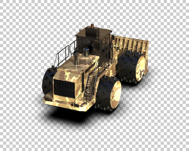 Bulldozer isoliert auf dem hintergrund 3d-rendering-illustration