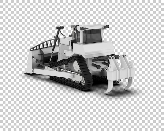 PSD bulldozer isoliert auf dem hintergrund 3d-rendering-illustration