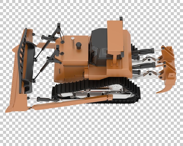 PSD bulldozer na ilustração de renderização 3d de fundo transparente