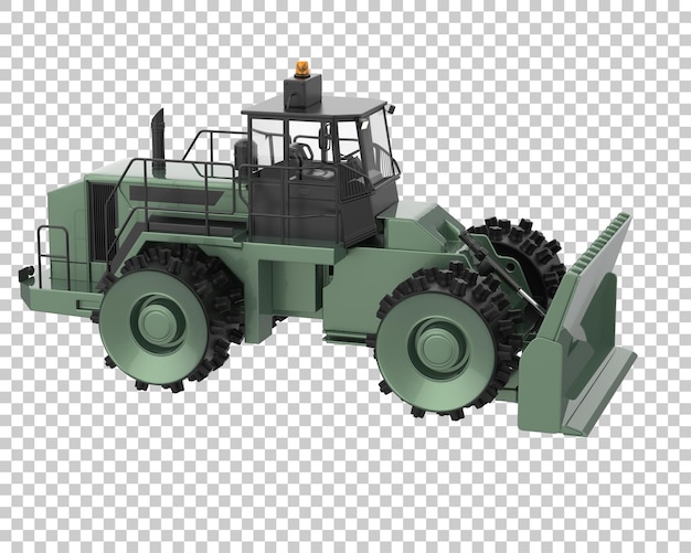 bulldozer on transparent background 3d rendering illustration