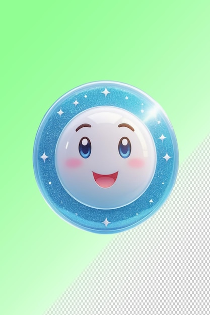 PSD une bulle bleue avec des étoiles et une bule bleue avec un sourire dessus