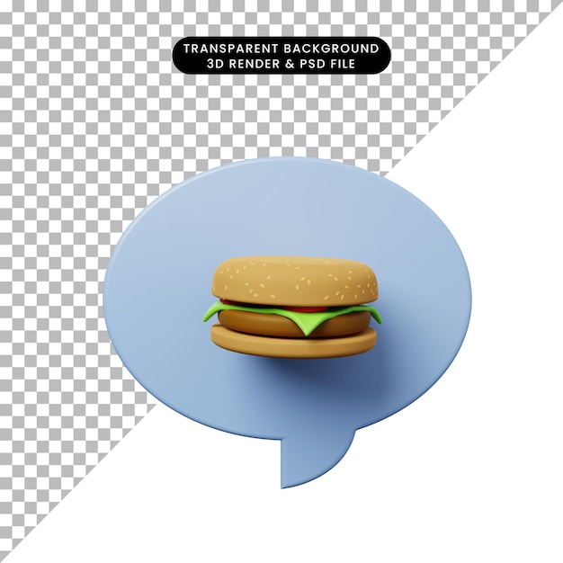 Bulle De Chat Illustration 3d Avec Burger