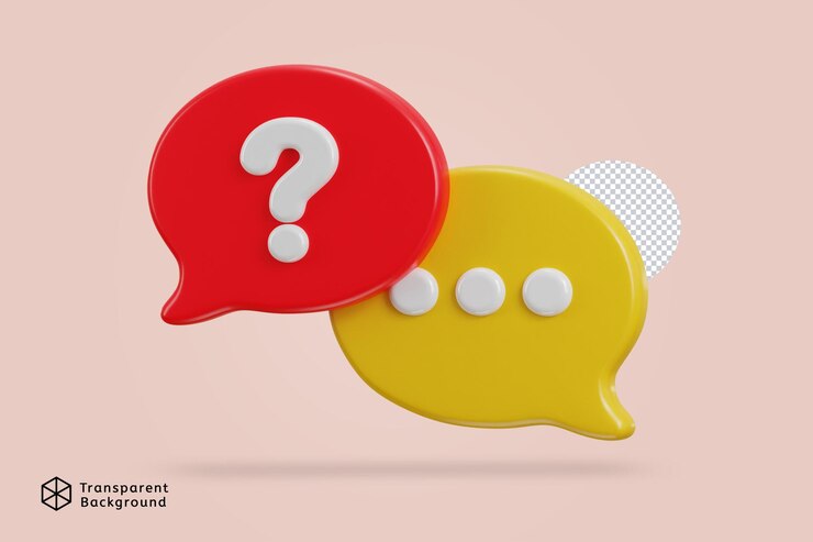 PSD bulle de dialogue 3d avec illustration vectorielle d'icône faq