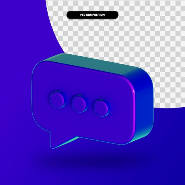 PSD bulle de dialogue illustration de rendu 3d isolée