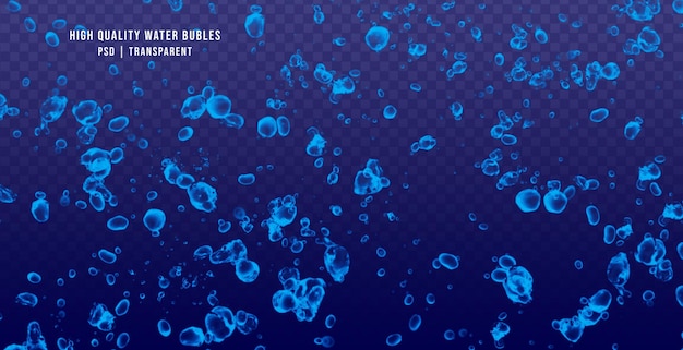PSD une bulle d'eau réaliste de haute qualité isolée sur fond transparent superposer des bulles d'eau