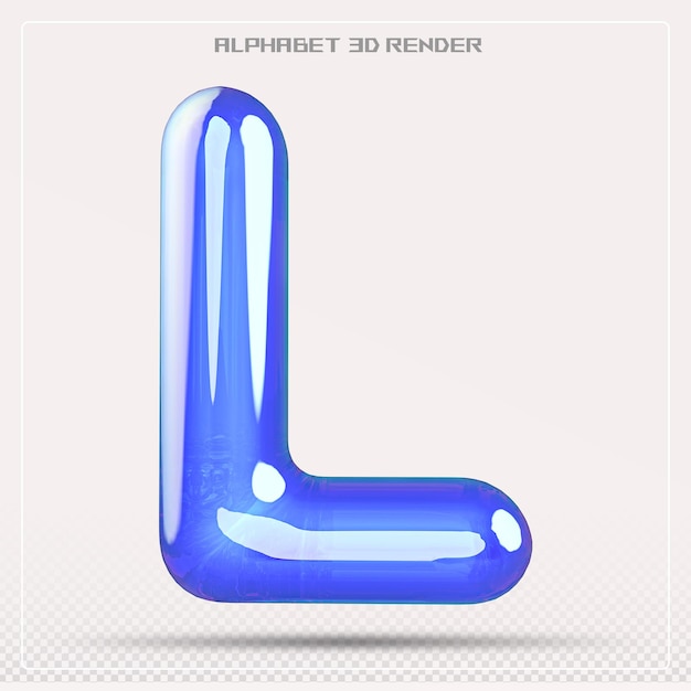 Bulle lettre L police dégradé Alphabet 3d rendu