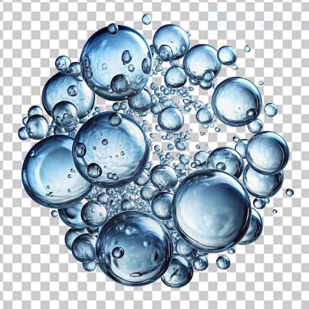 des bulles d'eau sur un fond transparent