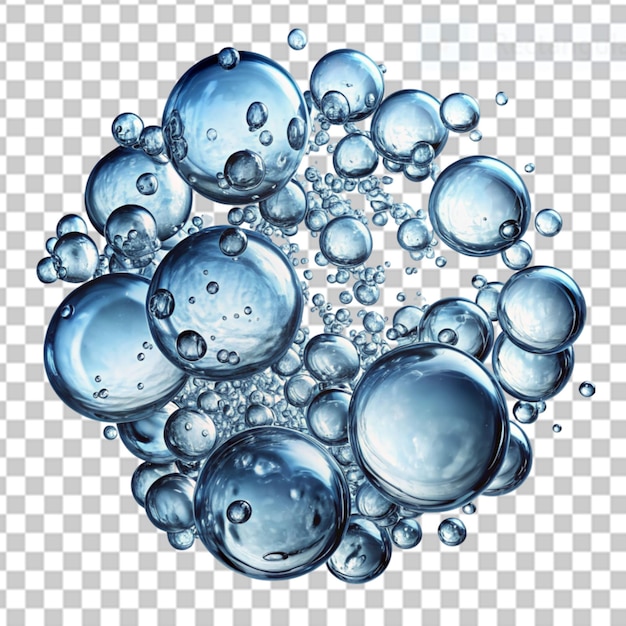 PSD des bulles d'eau sur un fond transparent