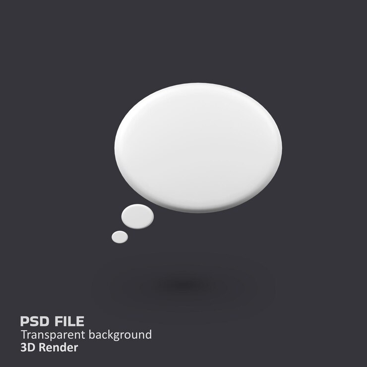 PSD les bulles de parole isolées illustrent l'icône du rendu 3d