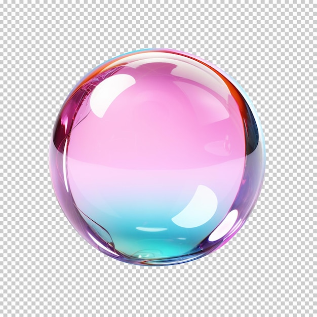 PSD bulles de savon colorées avec réflexion de l'arc-en-ciel isolées sur un fond transparent png disponible