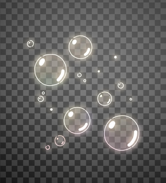 PSD bulles de savon multicolores transparentes placées sur un fond à carreaux boule de sphère sur un fond transparent