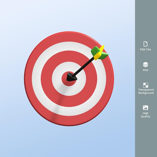 Bullseye-Targer-Pfeil 3D-Rendering