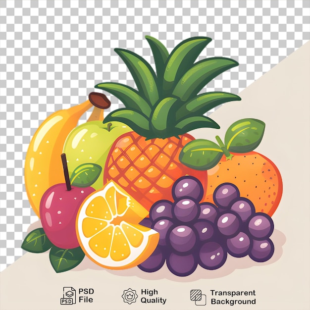 PSD a bunch fruit on a transparent background with png file