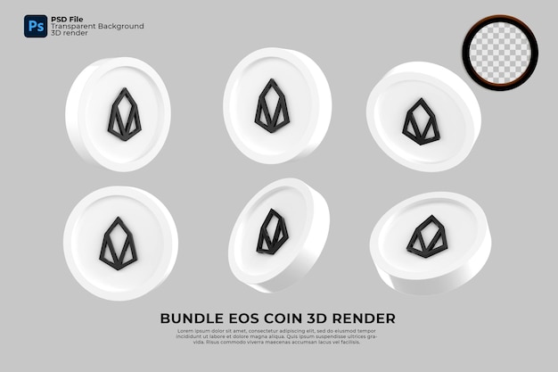 PSD bundle de crypto-monnaie rendu eos 3d