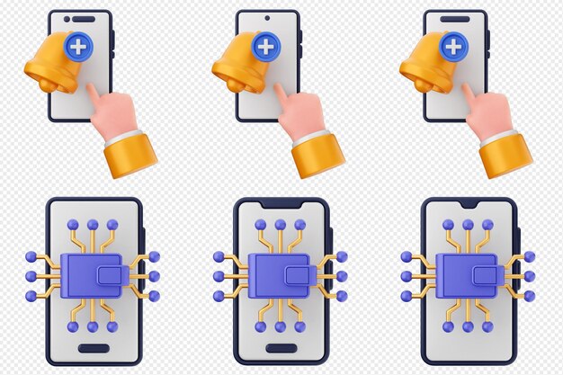 Bundle di icone di app per smartphone 3D