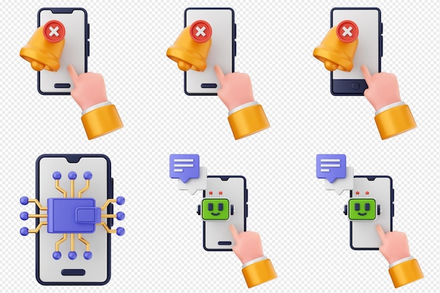 Bundle di icone di app per smartphone 3D