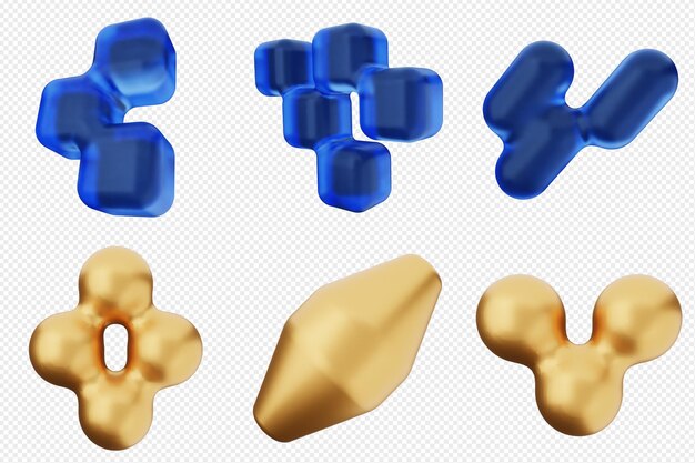 Bundle di set di icone astratte geometriche 3D